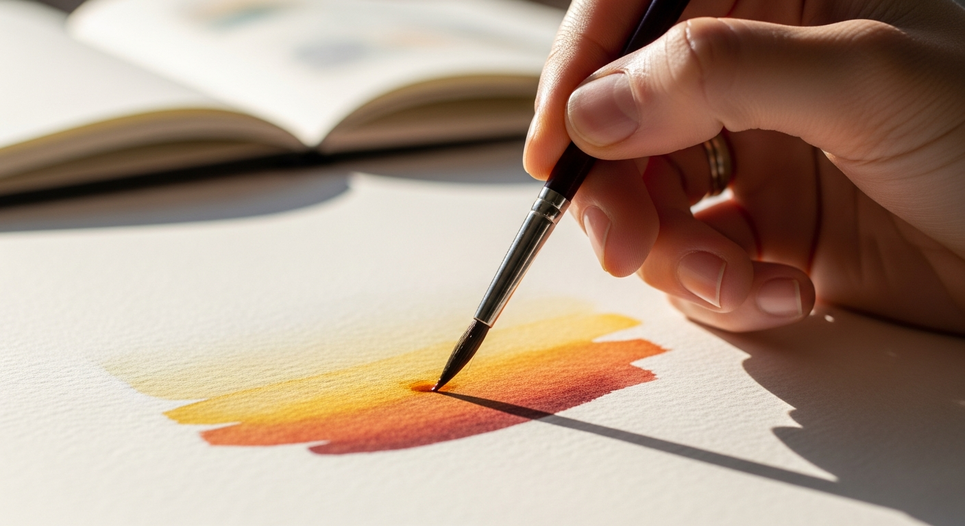 Процесс акварельной живописи